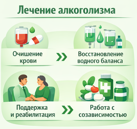 лечение алкоголизма в Волосово этапы
